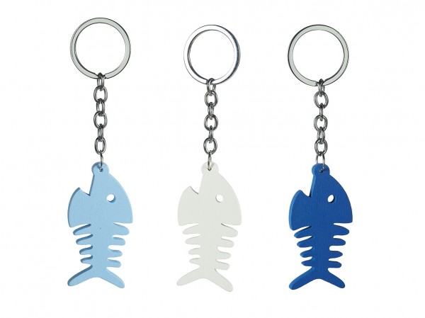 Schlüsselanhänger Fischgräten 3-Set blautöne