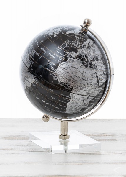 Globus schwarz 20cm chromlook
