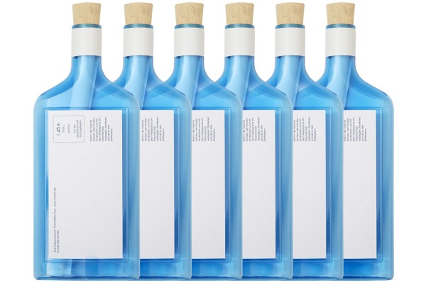 Blaue Flaschenpost zum verschicken