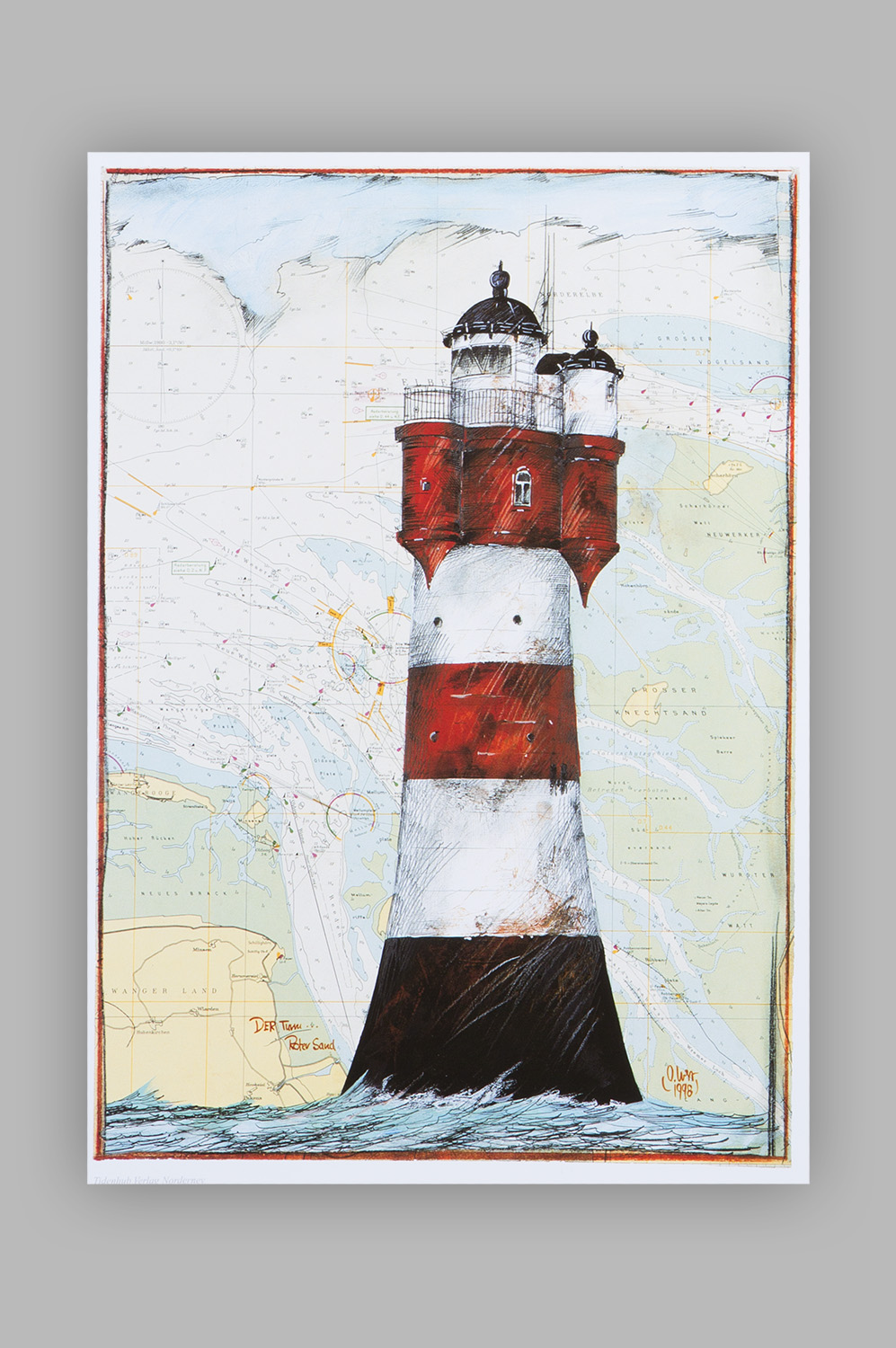 Poster Leuchtturm Roter Sand bestellen von Ole West | mare-me. Maritime  Dekoration & Geschenke