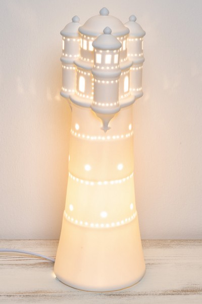 Leuchtturm Keramik mit Strom