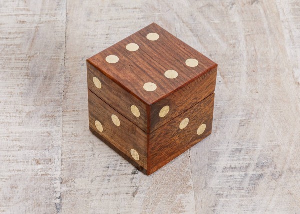Würfelbox Holz Spiel