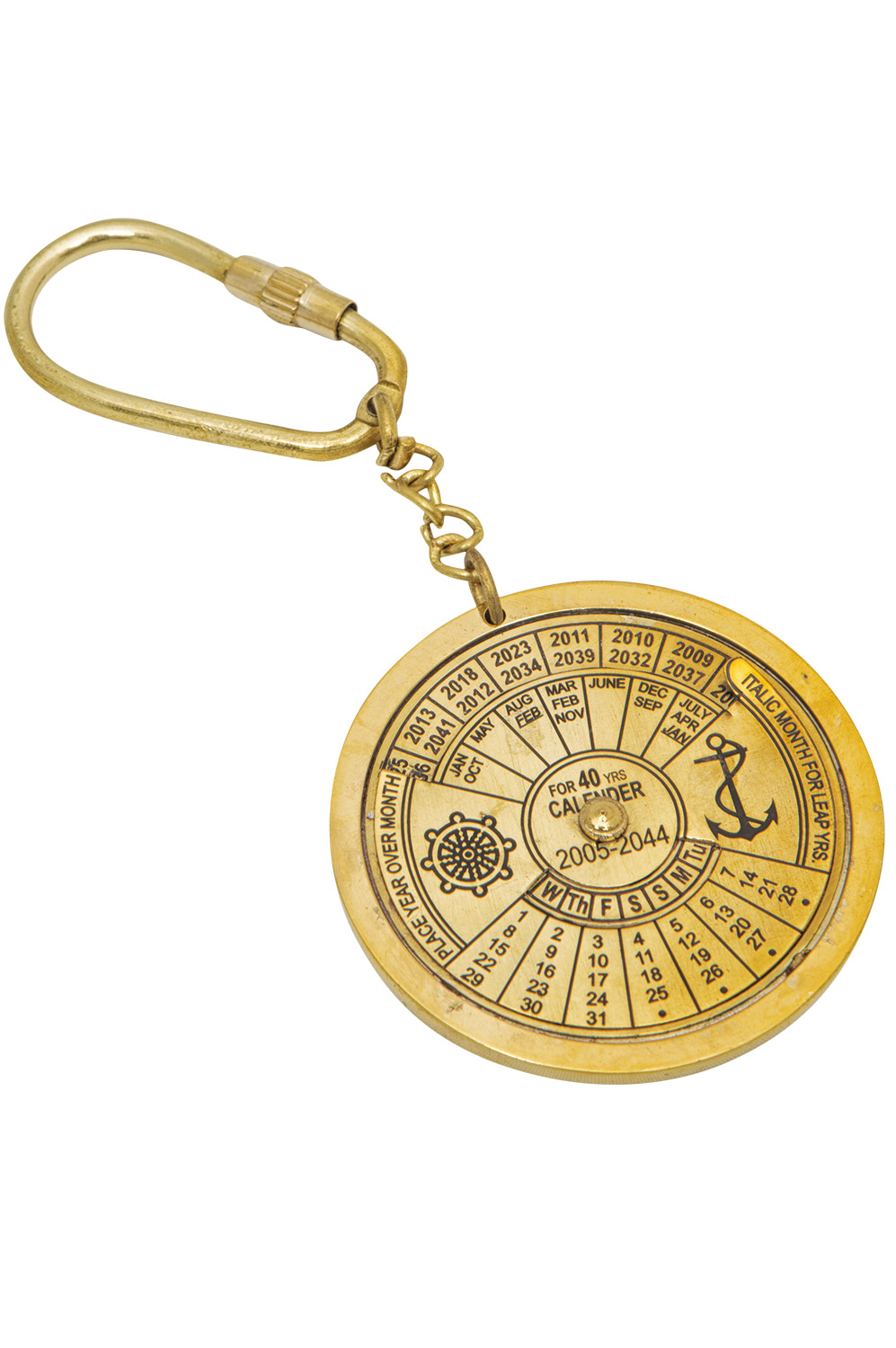 Schlüsselanhänger  alter 100 Jähriger Kalender  Maritime Dekoration  4 cm 