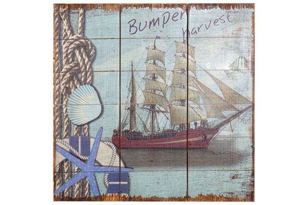 Shabby Holz Wandbild maritim Segelschiff