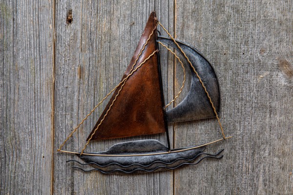 Holz perfekt für die maritime Dekoration Segelboot Messing 