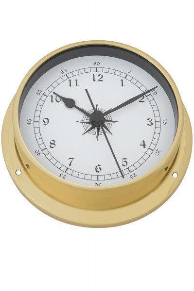 Uhr analog klein Messing 11,5cm