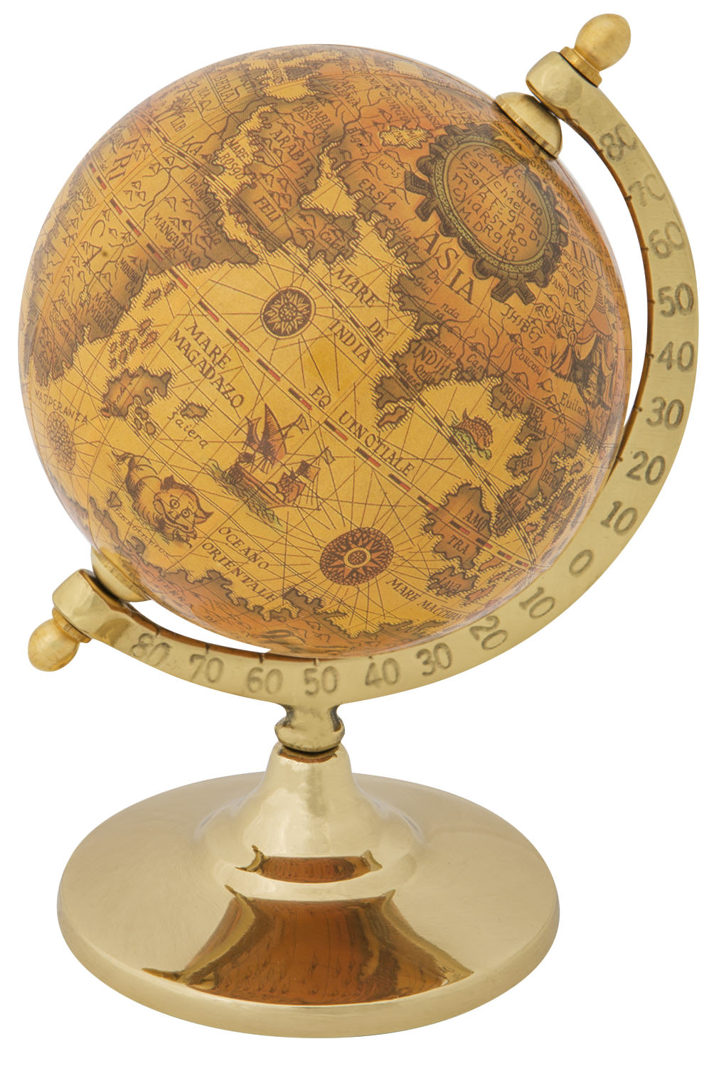 Deko Globus Antik Look Dekoration Maritim Weltkugel Atlas Karte 7 Metall gold 
