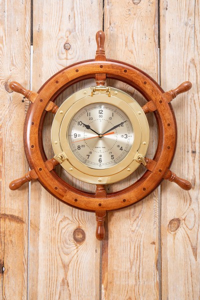 Steuerrad Holz Uhr, Steuerrad, Maritime Standards, Maritime Klassiker