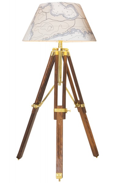 Kleine Stativlampe, Seekarte, 94cm