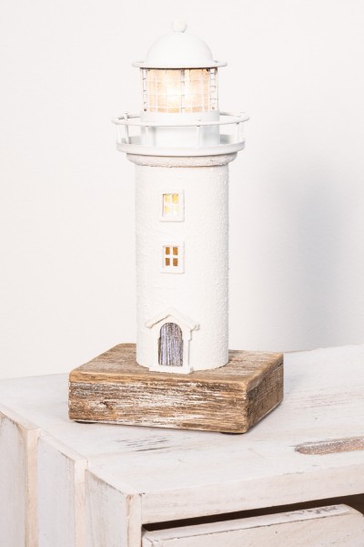 Kleiner Leuchtturm weiß LED