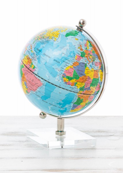 Globus hellblau 12,5cm chromlook