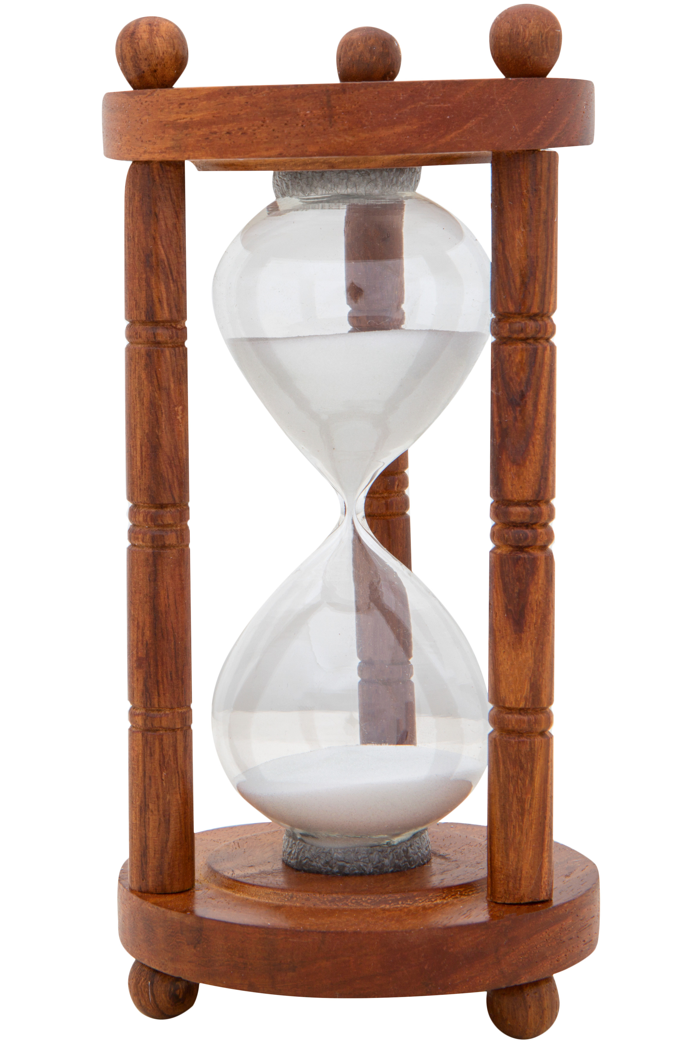 Sanduhr Stundenglas Messing Holz mit 3 Säulen 15 Minuten sc-9182 