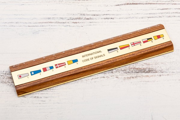 Lineal maritim Flaggen 15cm Holz