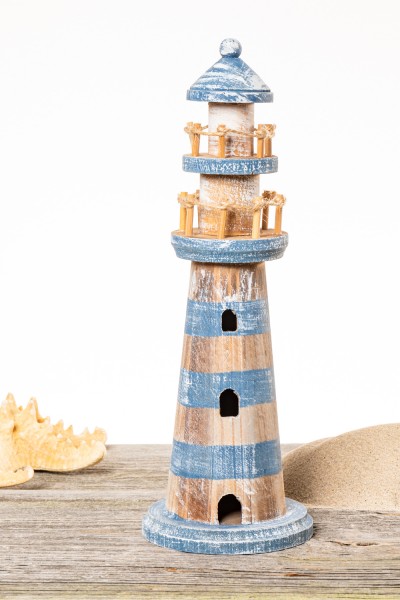 Deko Leuchtturm Holz Vintage