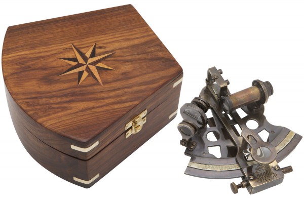 Antiker Sextant Holzbox
