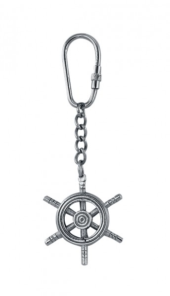 Schlüsselanhänger Steuerrad Silber Look, Maritime Schlüsselanhänger, Schlüsselanhänger, Maritime Klassiker