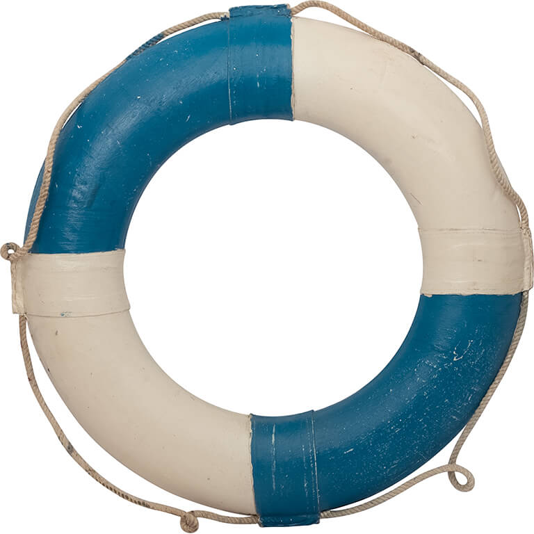 Deko Rettungsring 50 cm blau/beige im Antik-Look maritime Dekoration 