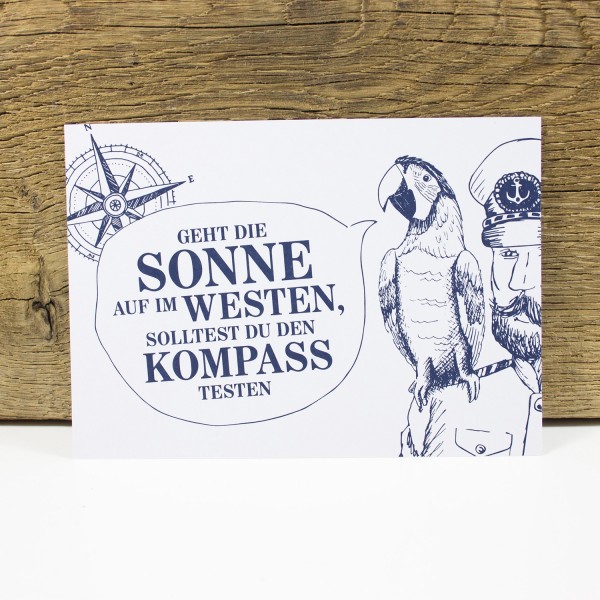 Postkarte Sonne Kompass