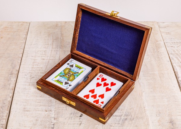 Spielkarten Holzbox